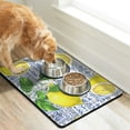 thumbnail image 2 of Summer Lemon Dog Bowl Mat - Absorbent Non-Slip Pet Food Mat with Floral Print, Durable and Easy to Clean, 2 of 4