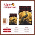 thumbnail image 3 of Rocae Elegant Gold Leaf Peacock Print Christmas Drawstring Linen Gift Bag with Drawstrings Treat Bag Goody Present Bags for Christmas Party Favor, 3 of 8