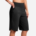 thumbnail image 2 of BUIGTTKLOP Shorts for Women Knee Length with Pockets High Waisted Stretch Shorts for Summer Walking, 2 of 6