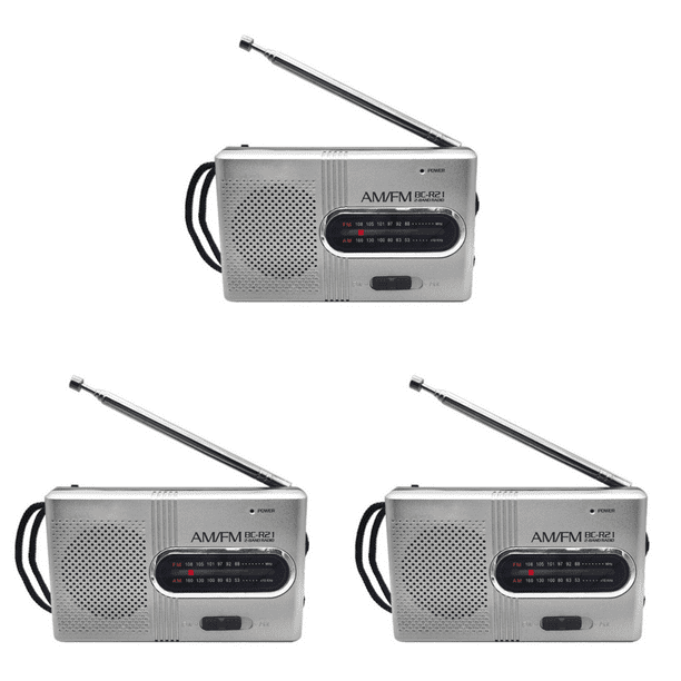 3uds. Mini Radio portátil AM FM Radio antena telescópica Radio estéreo al aire libre