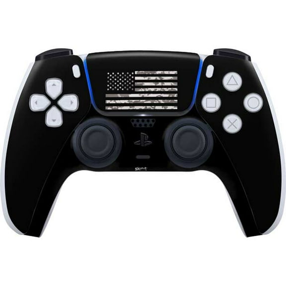 Skinit Black and White Camo American Flag PS5 Controller Skin