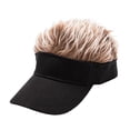 thumbnail image 4 of Gorra con visera con pelo falso para hombres y mujeres, novedad, regalo de cumpleaños, peluca con visera para el pelo Gorra Negra CaféCabello, 4 of 8