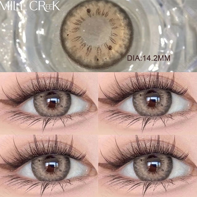 Mill Creek-lentes de contacto de Color morado, lentillas de Color azul de gran diámetro para pupilas con miopía 0 ~ 8,00