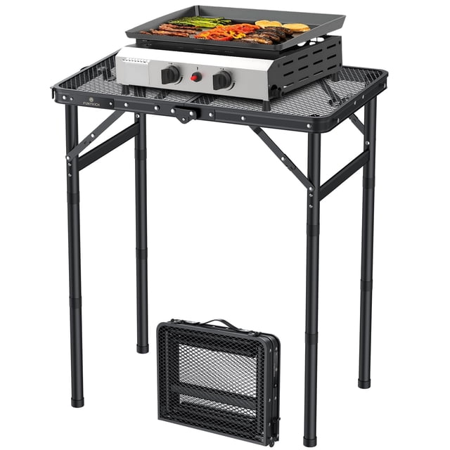Mesa Plegable FUNYKICH para Parrilla con 3 Alturas Portátil 58x40 cm