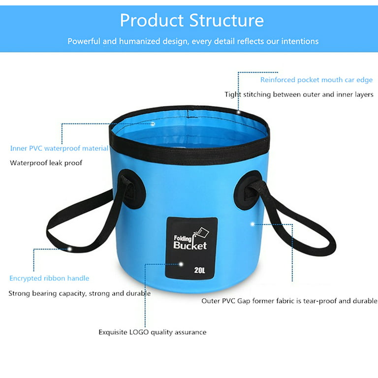 Collapsible Bucket, 5 Gallon Bucket Multifunctional Portable