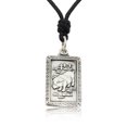 thumbnail image 1 of Pig 92.5 Sterling Silver Charm Rectangle Necklace Pendant Jewelry With Cotton Cord, 1 of 1