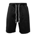 thumbnail image 6 of Mlzmgr Shorts for Men Knee Length Elastic Waist Drawstring Shorts with Pockets Loungewear Knitted Short Pants, 6 of 7