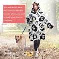 thumbnail image 4 of Wearable Oversized Blanket,Black White Cow Pattern Wearable Blanket Hoodie for Adults,Cozy Hooded Blankets with Super Pockets,Super Warm Fuzzy Pullover for Women & Men, 4 of 6
