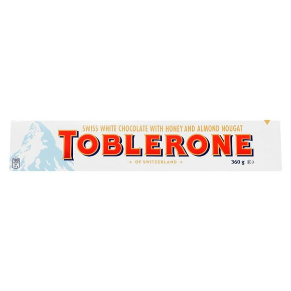 Tablette De Chocolat Blanc Toblerone Avec Nougat Au Miel Et Aux Amandes. 360 g