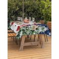 thumbnail image 2 of Outdoor Tablecloth with Umbrella Hole and Zipper, Navy Blue Christmas Rectangle Table Cloth 60x102 Inch Waterproof Tablecloth, Winter Snowman Snowflake Pine Tree Picnic Table Cover for Patio Camping, 2 of 7