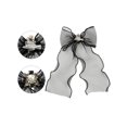 thumbnail image 3 of INSPIRE CHIC Women's Bow Brooch Mesh Rhinestone Neck Tie for Uniform, 3 of 5