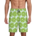 thumbnail image 3 of Lsque Green Lemon Slices Mens Sleep Pajama Shorts,Short Pajama Pants, Cotton Ultra-Soft Knit-XX-Large, 3 of 9