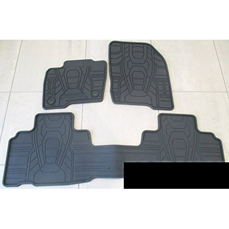 Oem Factory Stock 2015 2016 Ford Edge Black Ebony Rubber All Weather Floor Mats Set Front &