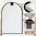 thumbnail image 6 of MAYEERTY 36×24in Modern Arched Aluminum Alloy Silver Framed Hanging Mirror, Wall-Mounted for Vanity & Sink, 6 of 10