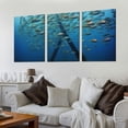 thumbnail image 2 of COMIO  Framed Canvas Wall Art Print On Canvas Cormorant Bird Hunting Fish Pictures Posters Artwork for Living Room Bedroom Ready to Hang Wall Decor 12''x16''X3 Panels, 2 of 4