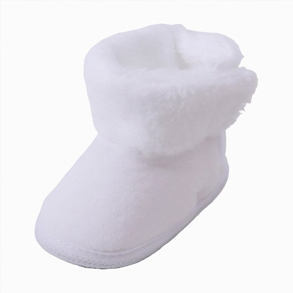 NOLDARES Baby Booties Organic Cotton Infant Bootie Warm Cozy Soft Sock Shoes Adjustable Boots for Newborn Boys Girls(White,4.5)
