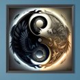thumbnail image 1 of Cuadros Decorativos 5D bricolaje taladro redondo completo diamante pintura Phoenix Yin Yang símbolo decoración Wdftyju embutido en tela, 1 of 9