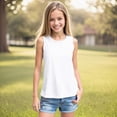 thumbnail image 2 of NIEWTR Cute Tank Tops For Girls Slim Sleeveless Breathable Shirts Fashion Summer Crop Tops Suitable For Outdoor(A-White,S), 2 of 4