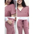 thumbnail image 5 of Adar Pro Everyday Expert Scrub Set For Women - Curved V-Neck Scrub Top & Tapered Drawstring Scrub Pants, 5 of 7