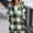 GN2, variant on Dark Green Women's Plush Zip Up Long Coat, Loose Long Sleeve Plaid Hooded Zipper Fleece Jacket XL