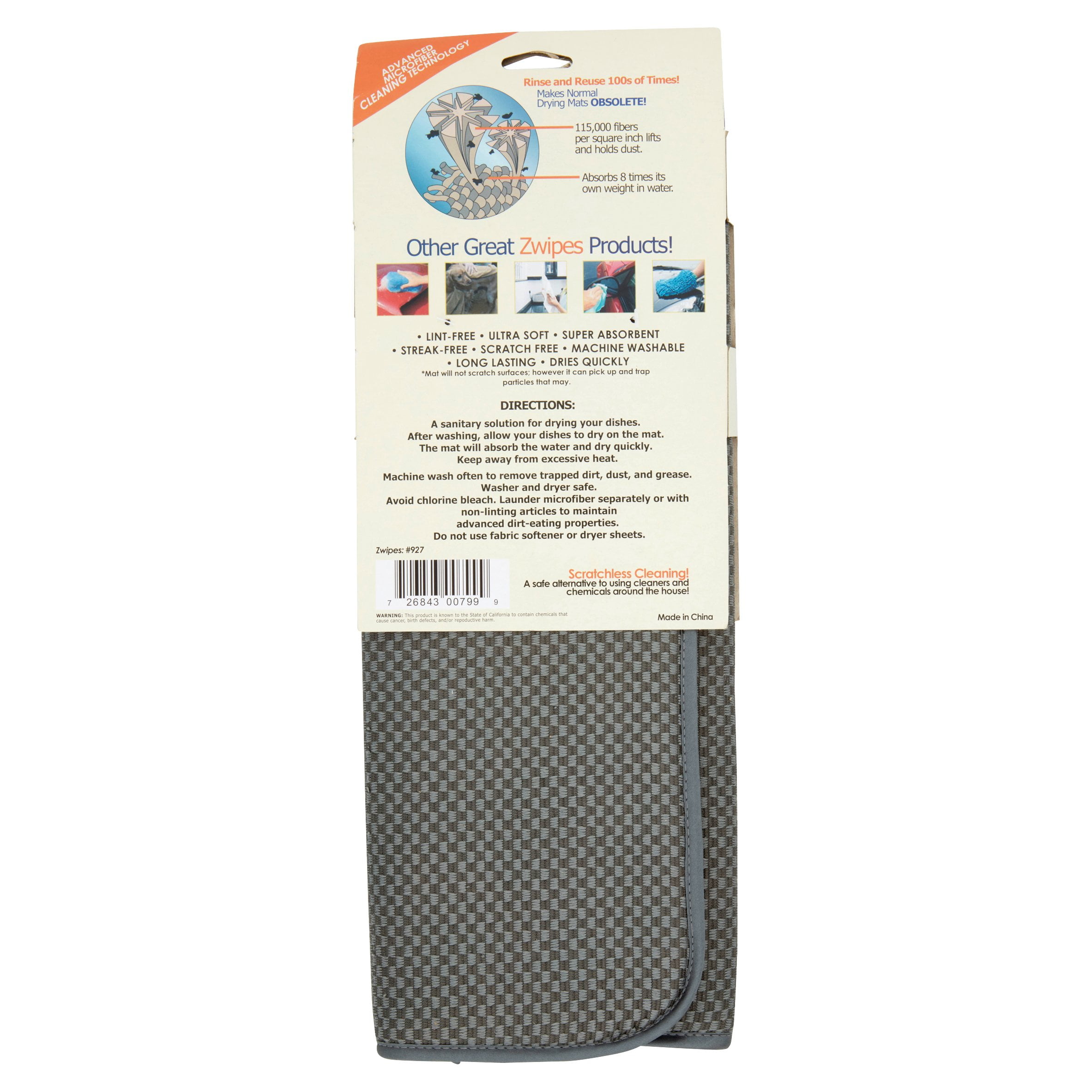 Zwipes Microfiber Dish Drying Mat Walmart Com