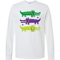 thumbnail image 3 of Inktastic Mardi Gras Holiday Alligators Long Sleeve T-Shirt, 3 of 5