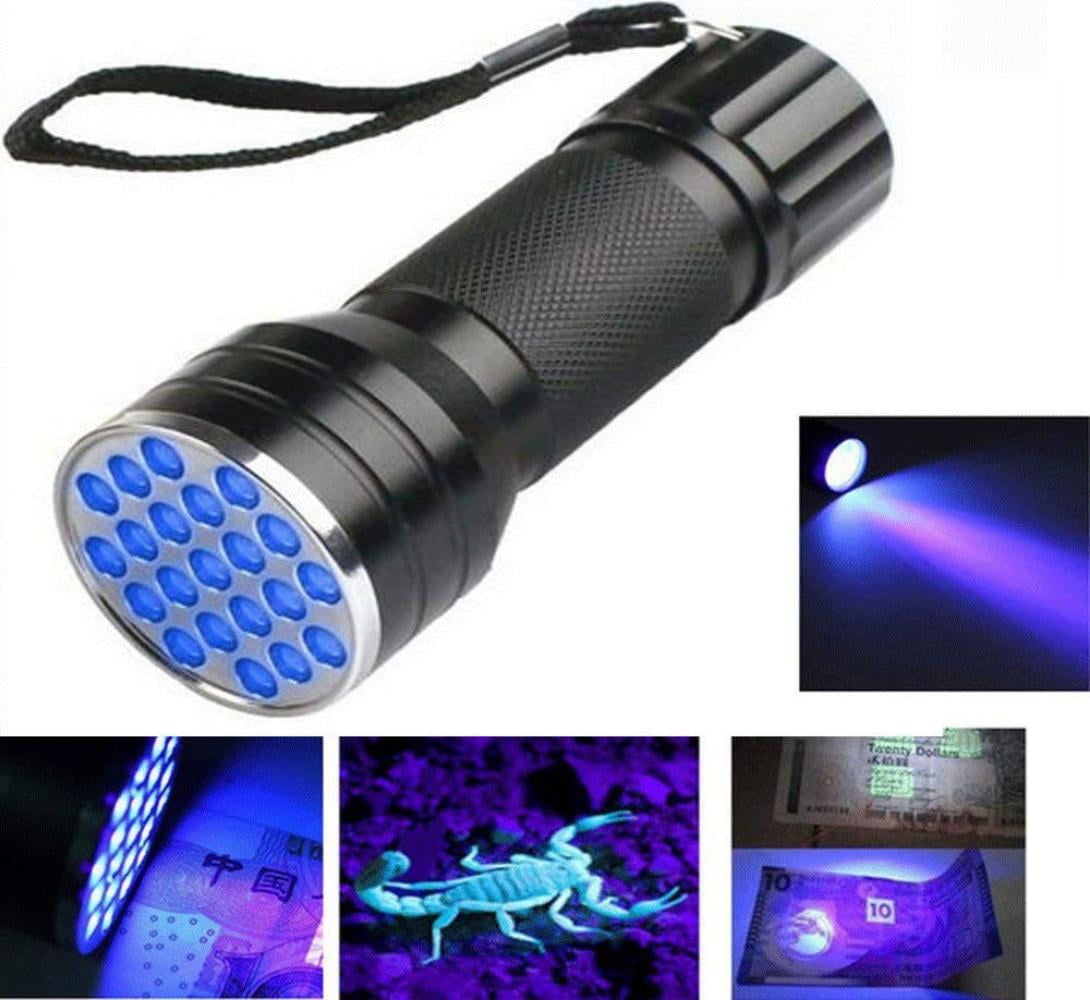 UV Ultra Violet 21 LED Flashlight Mini Blacklight Aluminum Torch Light Lamp Ex 