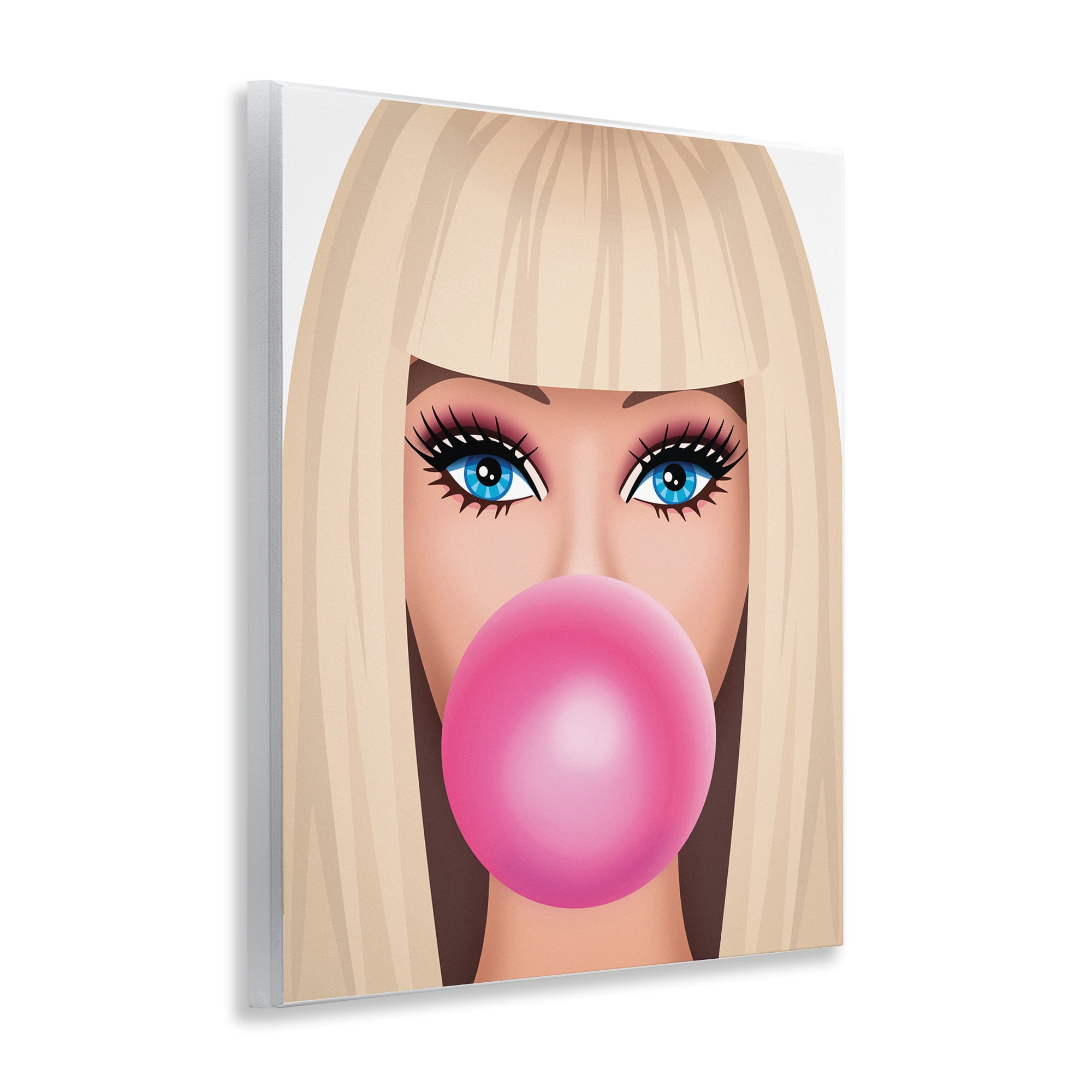 Stupell Industries Blonde Girl & Bubblegum People Painting Unframed Art Print Wall Art, 11 x 14