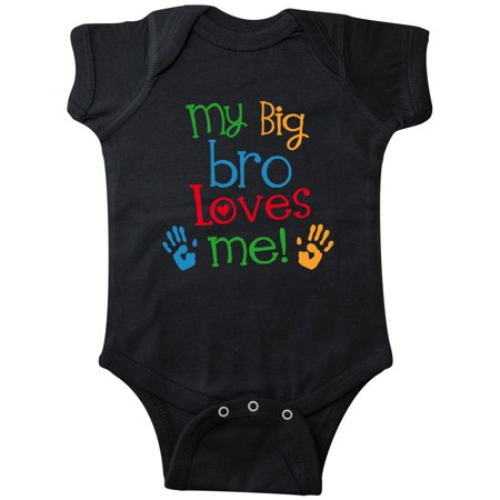 

Inktastic My Big Bro Loves Me Little Brother Sister Gift Baby Boy or Baby Girl Bodysuit