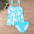 thumbnail image 3 of Flowy Ruffle Tankini Swimsuits for Women Plus Size S-5XL Summer Floral 2 Piece Bathing Suits Old Womens Modest Swimwear Green, XL, 3 of 6