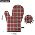 thumbnail image 6 of Cute Oven Mitts,Red and Green Christmas Plaid Pattern Oven Mitt 2-Pack Set,Kitchen Gloves for Oven,Heat Resistant Oven Mitts 7.7"x12", 6 of 7