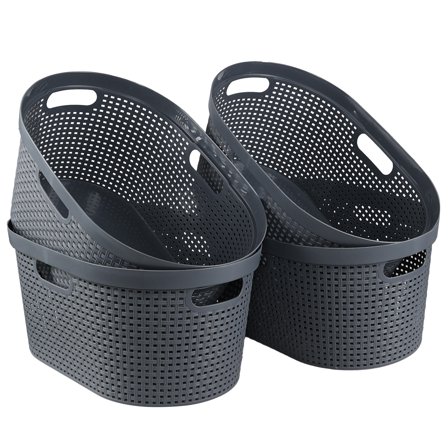 Tstorage 42 L Plastic Laundry Basket, Plastic Dirty Clothes Hampers, 4 Packs