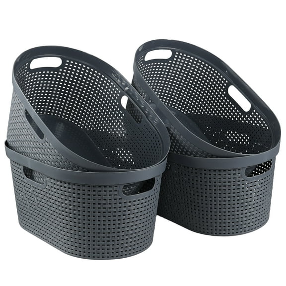 Tstorage 42 L Plastic Laundry Basket, Plastic Dirty Clothes Hampers, 4 Packs