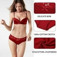 thumbnail image 4 of Levao Women Cotton Underwear Bikini Panties Sexy Breathable Hipster with Lace Waist 3 pack S-XL, 4 of 13