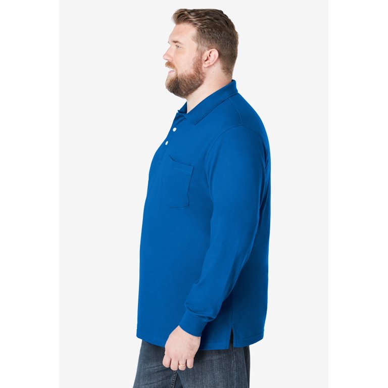Kingsize Men's Long-Sleeve Shrink-Less Cotton Polo photo 3