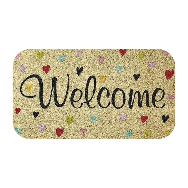 Welcome Doormat 2-Pack 18x30 Inch Absorbent Non-Slip Entryway Kitchen Living Room Carpet Washable Home Decor Floor Mat for Indoor Use