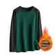 thumbnail image 1 of Blusas y camisas de manga larga con cuello redondo para hombre, informales, lisas, empalmadas, de manga larga, de alta elasticidad, que mantienen el calor, camisetas y pantalones de poliéster para hom, 1 of 8