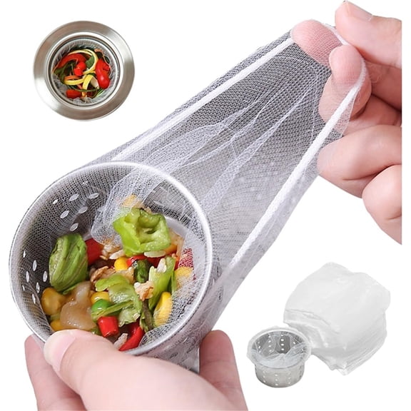 Disposable Kitchen Sink Strainer Trash Bag,Topboutique Elastic Kitchen Mesh Bag,200 Pcs Anti-Clogging Sink Filter Bag,Sink Food Catcher,Drain Screen Filter for Collecting Kitchen Waste Garbage