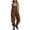 Brown, variant on Women Cotton Linen Jumpsuits Rompers Spaghetti Straps Casual Harem Long Bib Pants Summer Baggy Overalls with Pockets Light Blue S