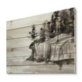 thumbnail image 2 of Designart 'Black & White Cliffs By The Lake' Nautical & Coastal Print on Natural Pine Wood, 2 of 5