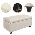 thumbnail image 6 of CangLong 36Inch Damara Lift-Top Storage Ottoman Bench with Faux-Leather Upholstery, Cream, 6 of 7