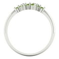 thumbnail image 5 of 0.17 ctw Wedding Band for Women - 18K White Gold Natural Peridot Stackable Eternity Ring, 5 of 6
