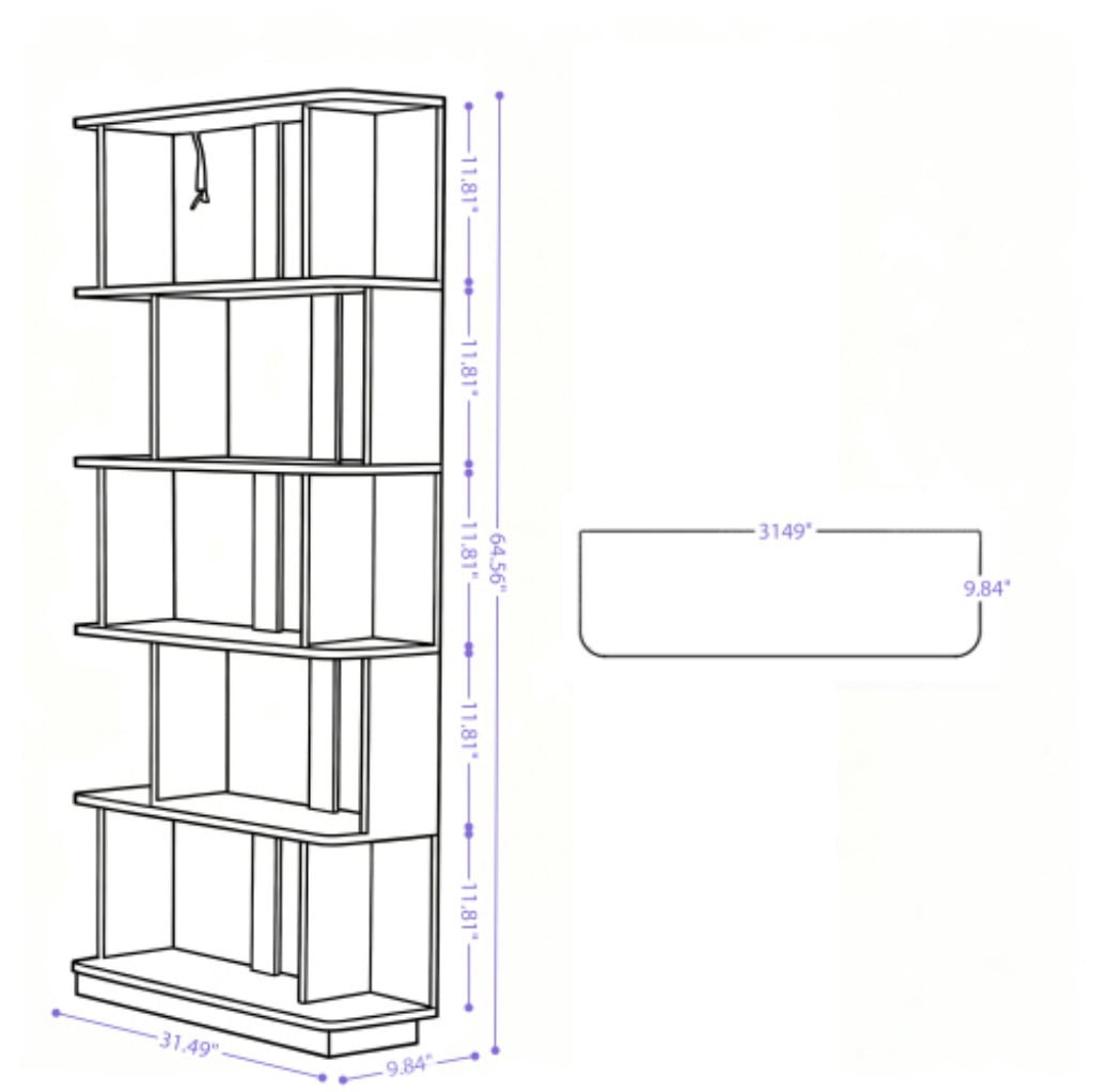 5-Tier Bookshelf, 31.5" Wide Modern Open Bookcase with 30" Shelf Clearance, Free Combination Storage Shelves, MDF Display Rack for Living Room, Bedroom & Home Office, White