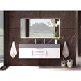 thumbnail image 5 of Nile 60" White Wood Floating Vanity with Gray Top and Chrome Trim, 5 of 8