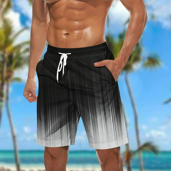 DIOAZUD Mens Swim Trunks Men Big & Tall Swim Shorts Gradient Swim Board Shorts with Drawstring Elastic Waist Bathing Suits Hawaiian Beach Shorts Swimsuit with Pockets