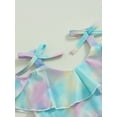 thumbnail image 5 of Bagilaanoe Toddler Baby Girls Swimsuits 2 Piece Bikinis Set Tie-dye Print Sleeveless Camisole Tops + Ruffled Beach Skirt 6M 12M 18M 24M 3T 4T Kids Swimwear Bathing Suit Beachwear, 5 of 8
