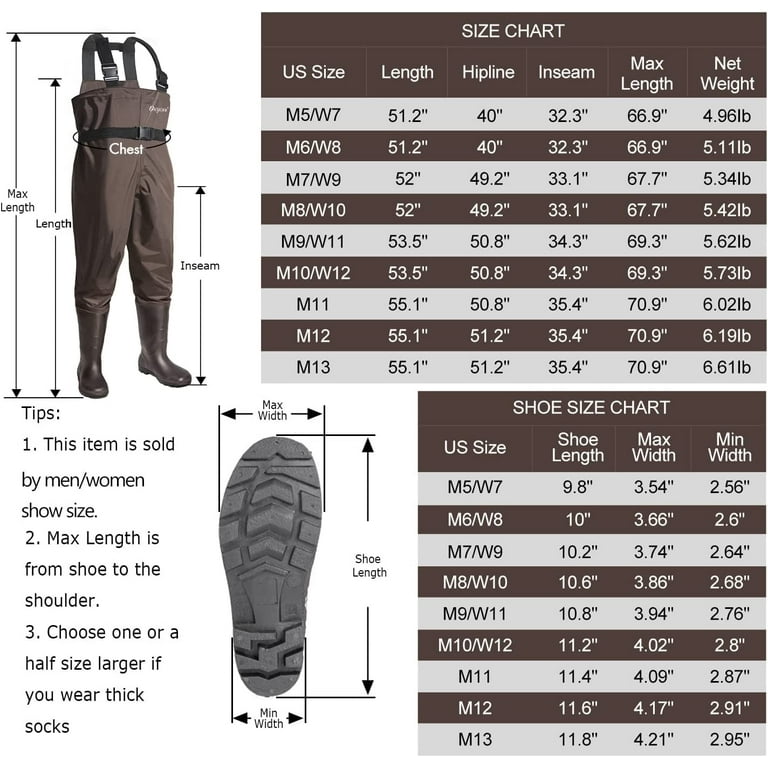 OXYVAN Waders Waterproof Lightweight Fishing Waders with Boots Bootfoot  Hunting Chest Waders for Men Women