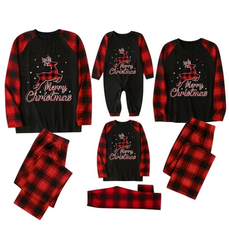 

Matching Family Pajamas Sets Merry Christmas PJ s Sets Cute Plaid Elk Family Clothes Mommy Me Holiday Matching Outfits Sets