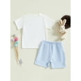 thumbnail image 6 of Baby Easter Outfits fBoy 6 12 18 24 Months 2T 3T Short Sleeve Bunny Print T-Shirt and Shorts Toddler 2 Piece Clothes Set, 6 of 9