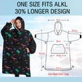 thumbnail image 4 of Oversized Wearable Blanket Hoodie,Colorful Dinosaurs Palms Stars Pattern Sherpa Blanket Hoodie with Super Pockets,Super Warm Fuzzy Pullover for Women & Men, 4 of 6